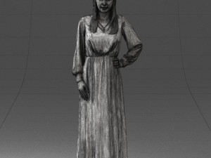 young girl in green dress 0009 3d print ready 3D Принт Модель