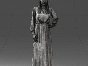 young girl in green dress 0009 3d print ready 3D Принт Модель