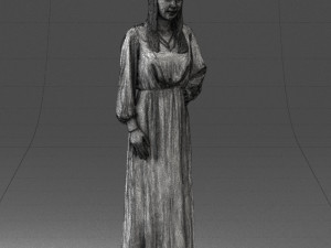 young girl in green dress 0009 3d print ready 3D Принт Модель