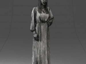 000352 Woman in Green Dress 3dp 3D Print Model