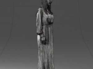 000352 Woman in Green Dress 3dp 3D Print Model