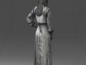 young girl in green dress 0009 3d print ready 3D Принт Модель