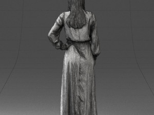 young girl in green dress 0009 3d print ready 3D Принт Модель