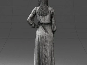 000352 Woman in Green Dress 3dp 3D Print Model