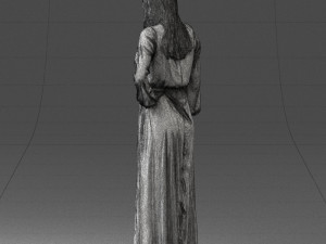 young girl in green dress 0009 3d print ready 3D Принт Модель