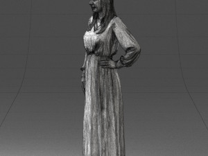 young girl in green dress 0009 3d print ready 3D Принт Модель