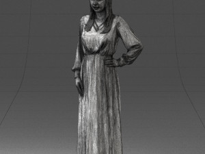 young girl in green dress 0009 3d print ready 3D Принт Модель