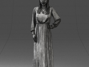 young girl in green dress 0009 3d print ready 3D Принт Модель