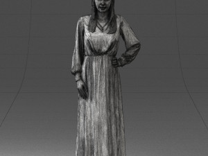 young girl in green dress 0009 3d print ready 3D Принт Модель