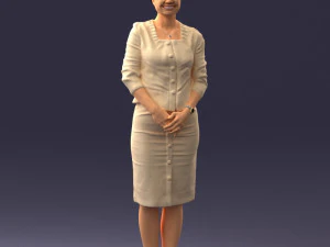000353 Woman in Beige Dress 3D Model