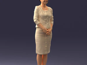 000353 Woman in Beige Dress 3D Model