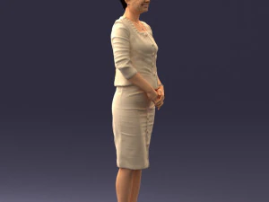 000353 Woman in Beige Dress 3D Model
