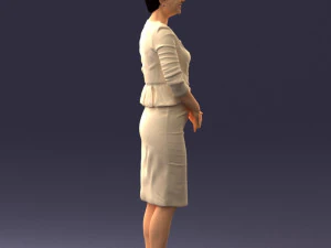 000353 Woman in Beige Dress 3D Model