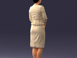 000353 Woman in Beige Dress 3D Model