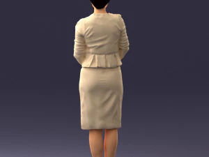 000353 Woman in Beige Dress 3D Model