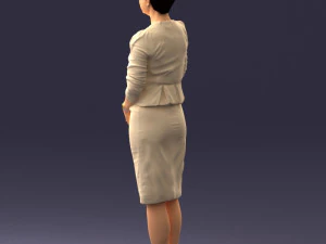 000353 Woman in Beige Dress 3D Model