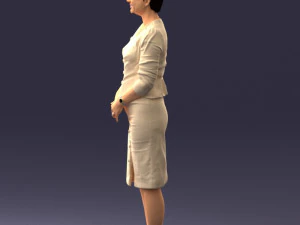 000353 Woman in Beige Dress 3D Model
