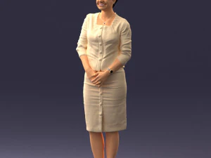 000353 Woman in Beige Dress 3D Model