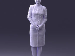 000353 Woman in Beige Dress 3D Model