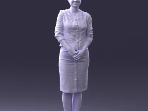000353 Woman in Beige Dress 3D Model