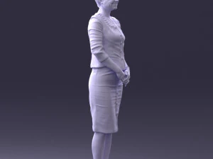 000353 Woman in Beige Dress 3D Model