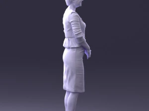 000353 Woman in Beige Dress 3D Model