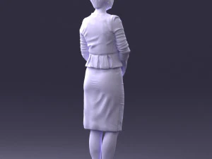 000353 Woman in Beige Dress 3D Model