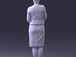 000353 Woman in Beige Dress 3D Model