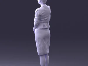000353 Woman in Beige Dress 3D Model