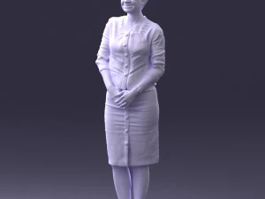 000353 Woman in Beige Dress 3D Model