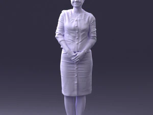 000353 Woman in Beige Dress 3D Model
