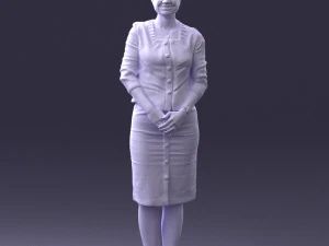 000353 Woman in Beige Dress 3D Model