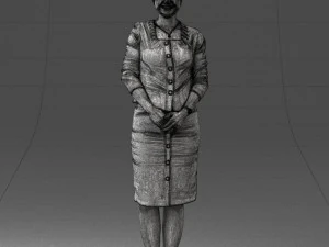 000353 Woman in Beige Dress 3D Model