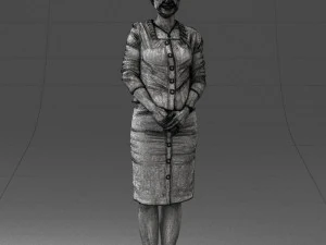 000353 Woman in Beige Dress 3D Model