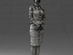 000353 Woman in Beige Dress 3D Model