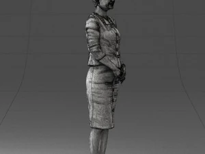 000353 Woman in Beige Dress 3D Model