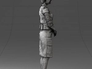 000353 Woman in Beige Dress 3D Model