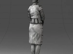 000353 Woman in Beige Dress 3D Model