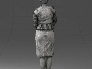 000353 Woman in Beige Dress 3D Model