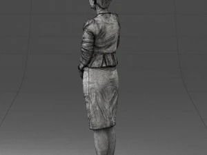 000353 Woman in Beige Dress 3D Model