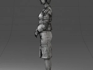 000353 Woman in Beige Dress 3D Model