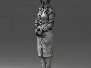 000353 Woman in Beige Dress 3D Model