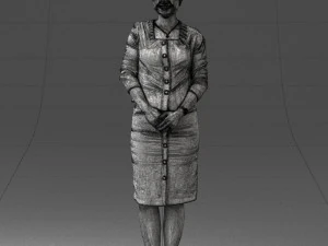 000353 Woman in Beige Dress 3D Model
