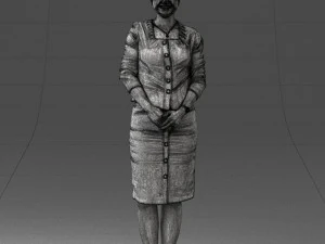 000353 Woman in Beige Dress 3D Model