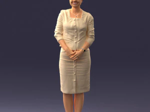 000353 Женщина в бежевом платье 3dp 3D Принт Модель