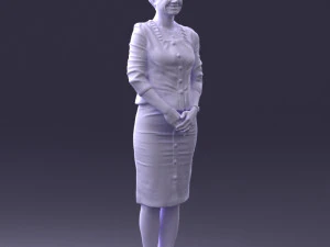 000353 Женщина в бежевом платье 3dp 3D Принт Модель