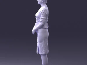 000353 Женщина в бежевом платье 3dp 3D Принт Модель