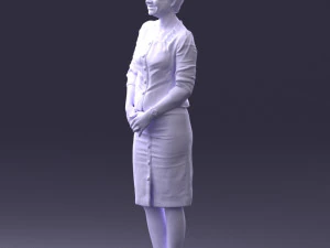 000353 Женщина в бежевом платье 3dp 3D Принт Модель