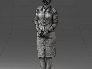 000353 Женщина в бежевом платье 3dp 3D Принт Модель