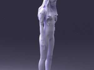 000354 Female Character in Red Sci-Fi Suit 3D Model